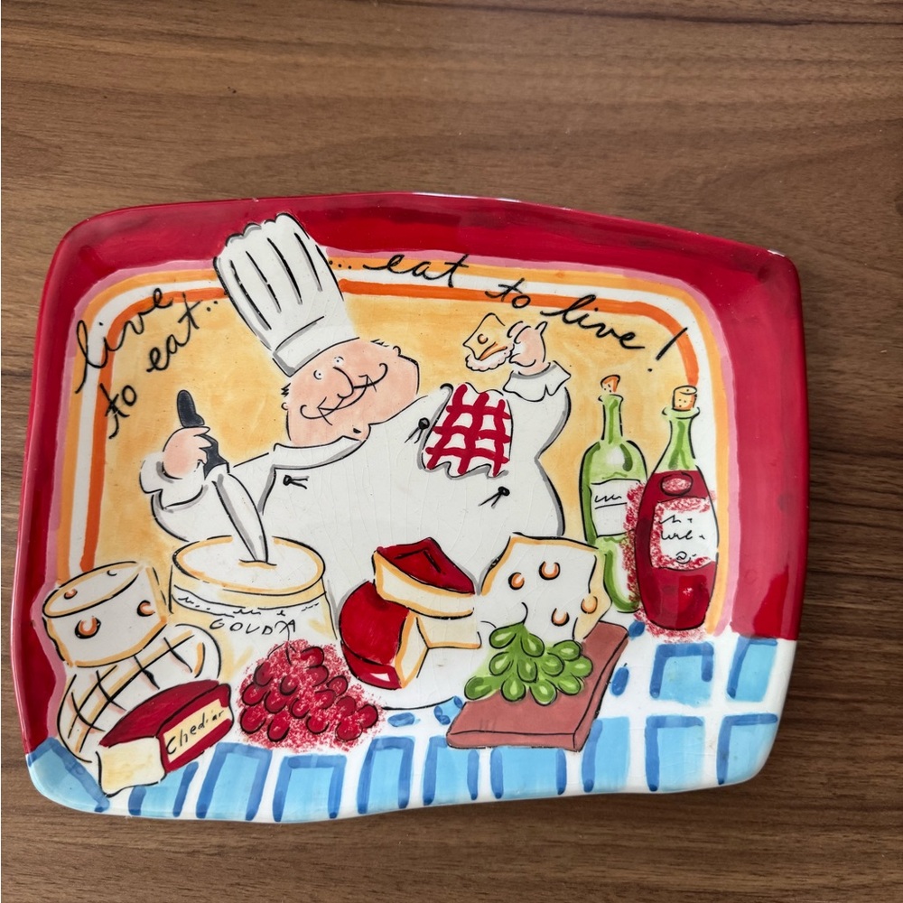 Colorful Chef Themed Ceramic Plate